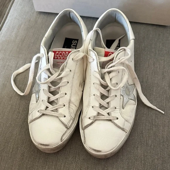 Golden Goose White and Red Sneakers - Picture 11 of 13
